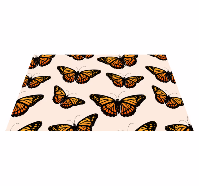 Vibrant butterfly motif animal vinyl carpet - TenStickers