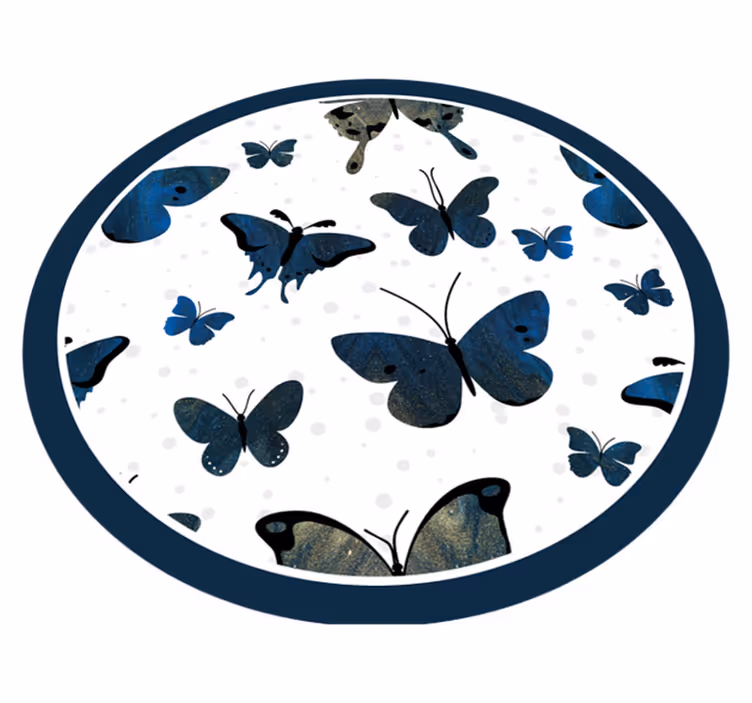 Blue butterflies motif animal vinyl carpet - TenStickers