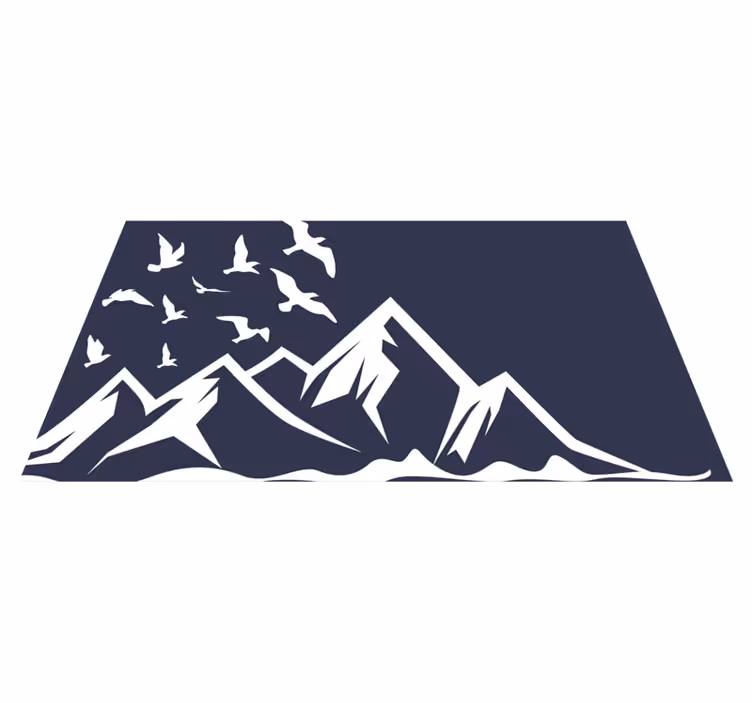 Mountain birds silhouette nature vinyl carpet - TenStickers