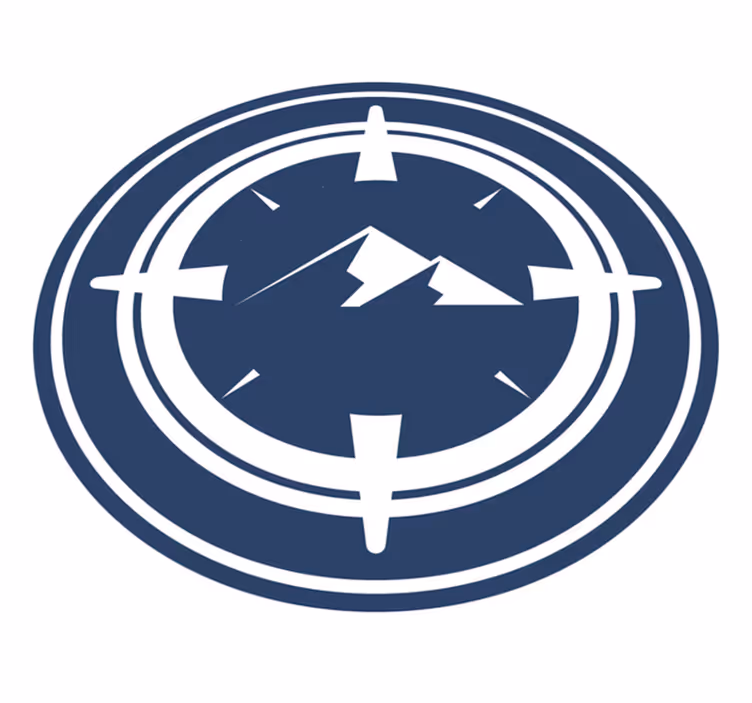 Compass Mountain Design circular vinyl carpet - TenStickers
