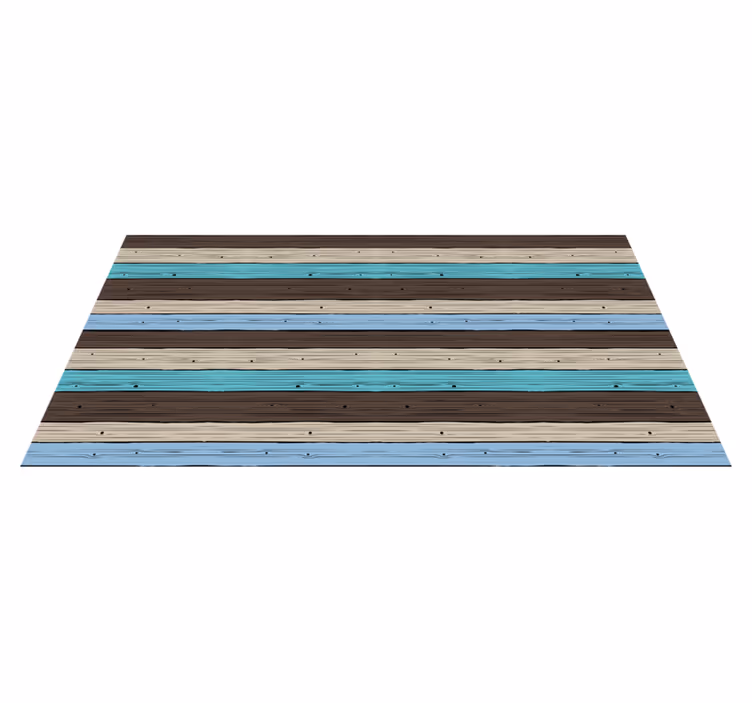 Blue and brown stripes wood effect vinyl carpet - TenStickers