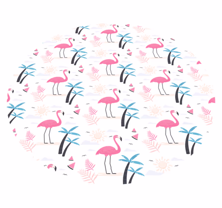 Flamingo tropical scene teen vinyl carpet - TenStickers