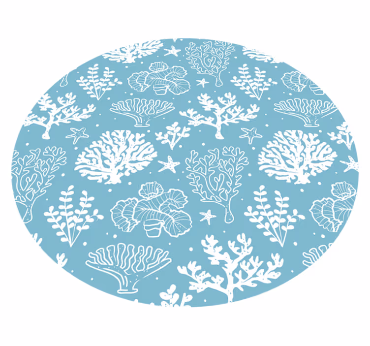 Coral reef motif floral vinyl carpet - TenStickers