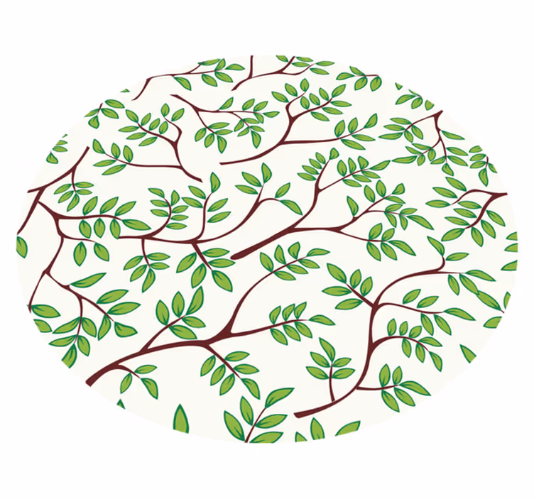 Leafy Branches Pattern nature vinyl carpet - TenStickers