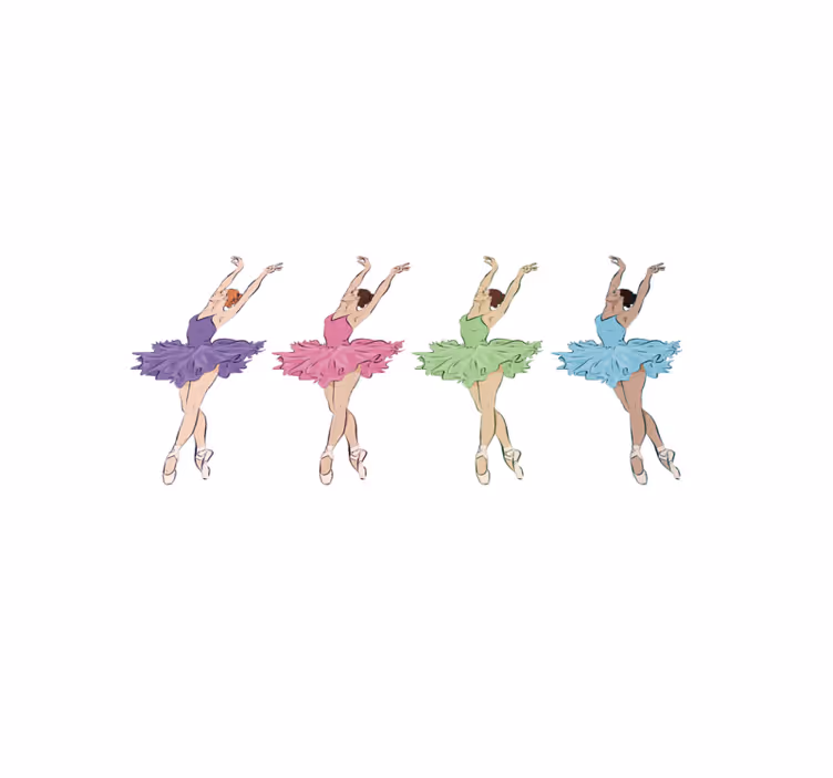 Ballet Dancers Set kids vinyl carpet - TenStickers