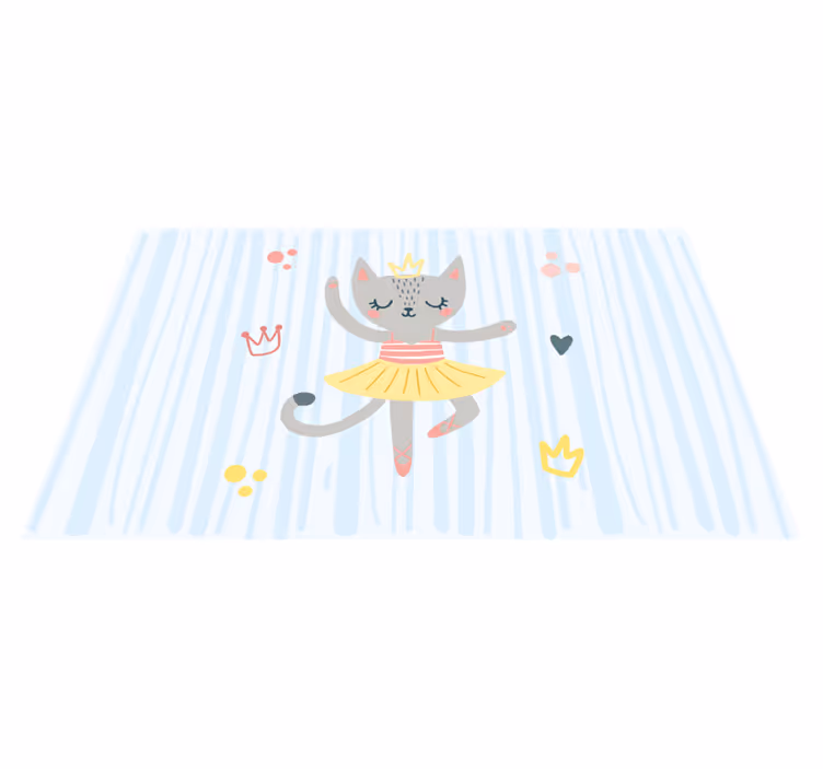 Dancing Cat Illustration kids vinyl carpet - TenStickers