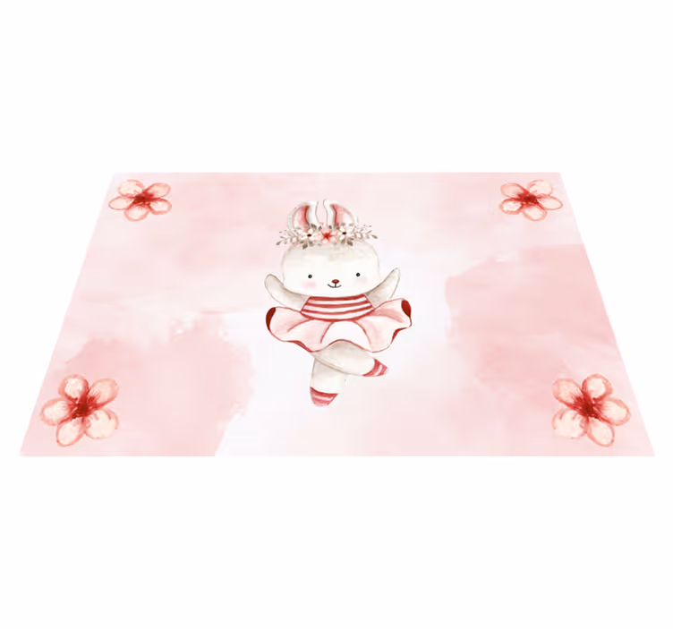 Ballet Bunny Illustration kids vinyl carpet - TenStickers