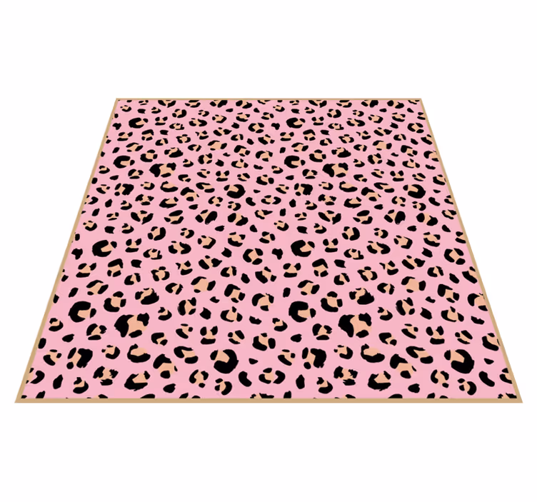 Chic pink leopard pattern animal print vinyl carpet - TenStickers