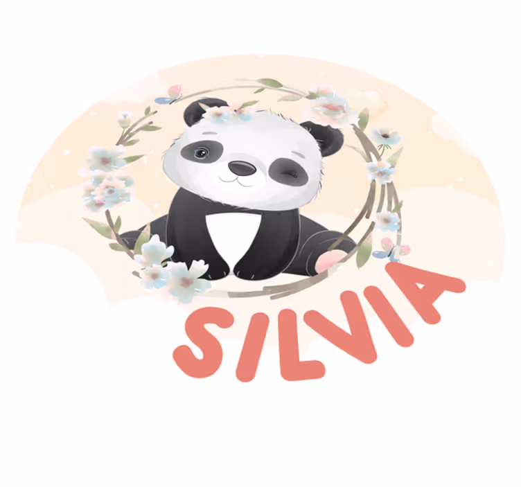 Custom vinyl carpet with cute panda design - TenStickers
