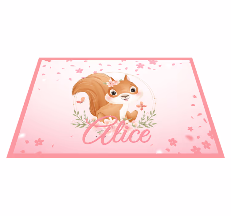 Squirrel Illustration custom vinyl carpet - TenStickers