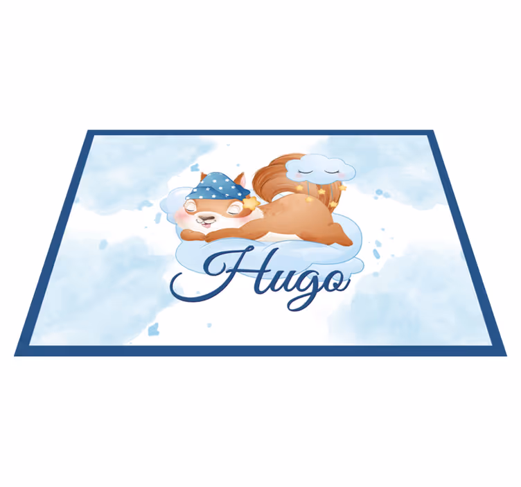 Cute Squirrel Dreaming custom vinyl carpet - TenStickers