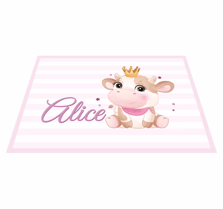 Custom vinyl carpet cute cow design - TenStickers