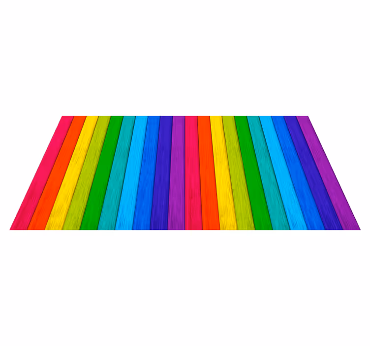 Rainbow Striped Layout wood effect vinyl carpet - TenStickers