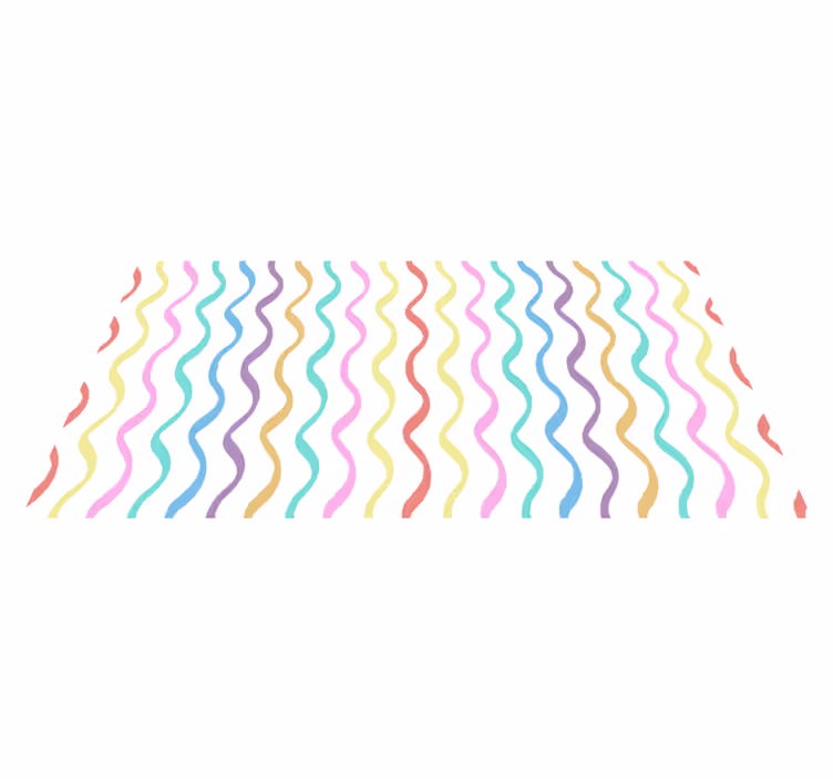 Wavy colorful lines nordic vinyl carpet - TenStickers