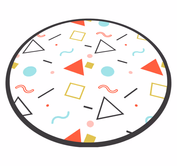 Geometric vinyl carpet in colorful shapes - TenStickers