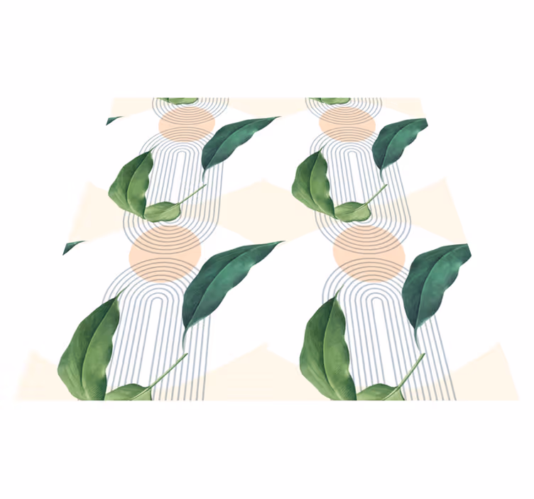 Leafy Geometric Patterns nature vinyl carpet - TenStickers
