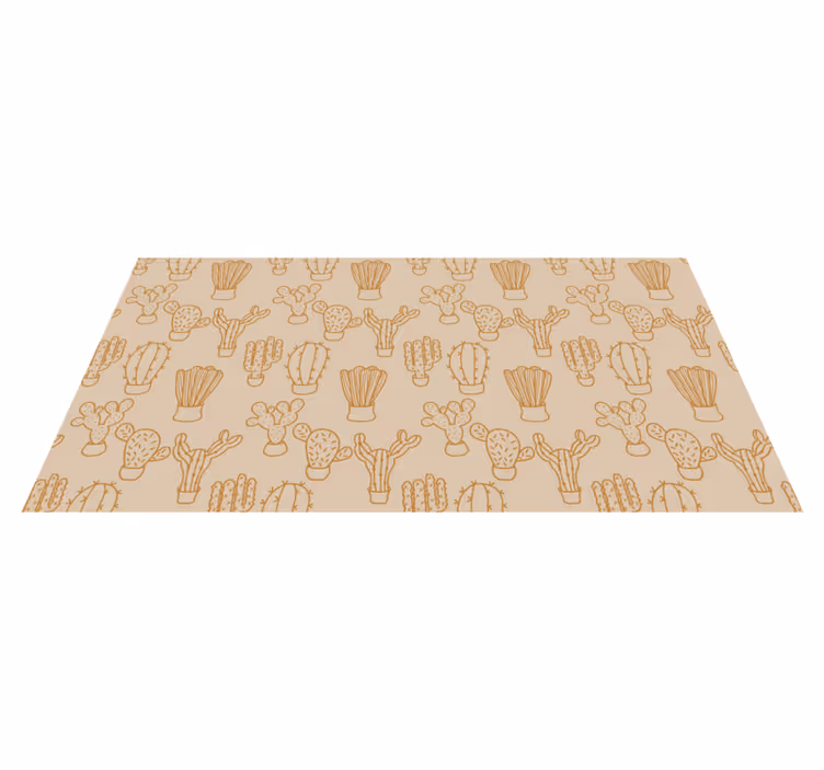 Cactus illustration floral vinyl carpet - TenStickers