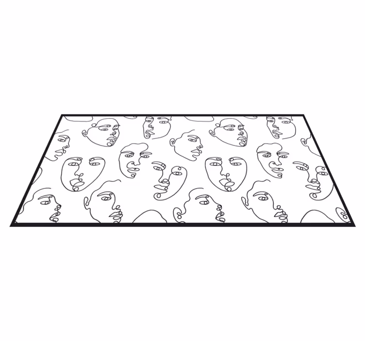 LINE ART FACES mosaic vinyl carpet - TenStickers