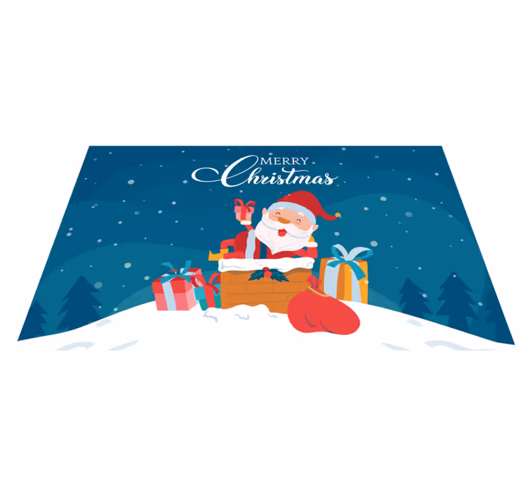 Jolly Santa vibes Christmas vinyl carpet - TenStickers