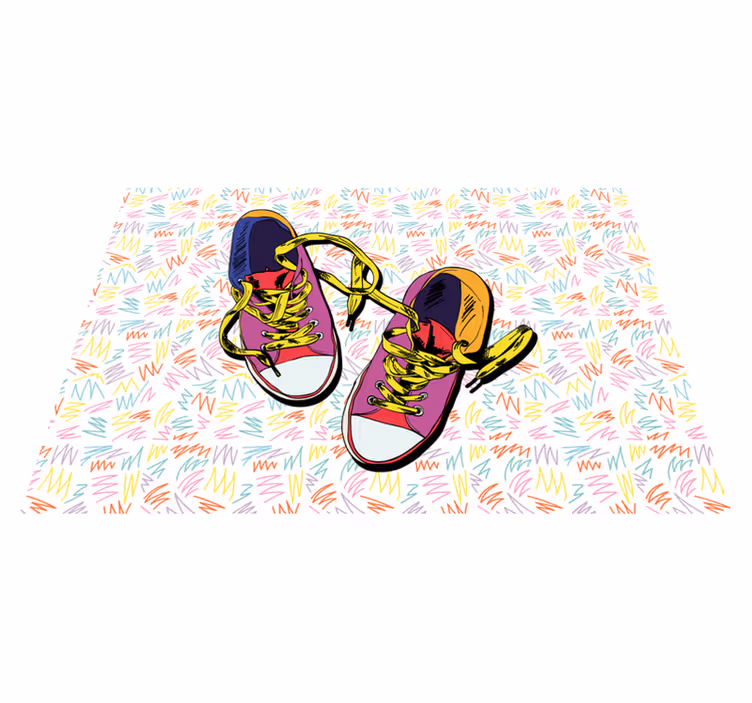 Colorful Sneaker Pattern teen vinyl carpet - TenStickers