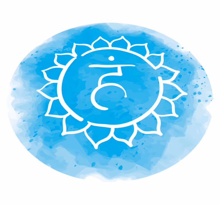 Serene Blue Symbol mandala vinyl carpet - TenStickers