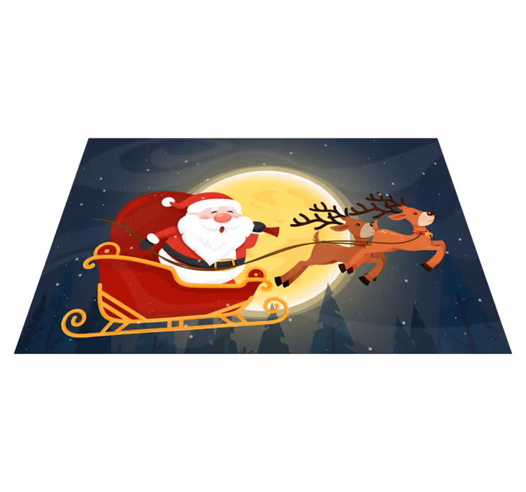 Santa Sleigh Ride Christmas vinyl carpet - TenStickers