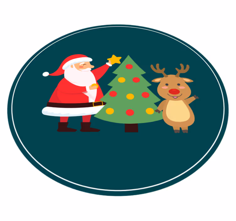 Festive Santa scene Christmas vinyl carpet - TenStickers