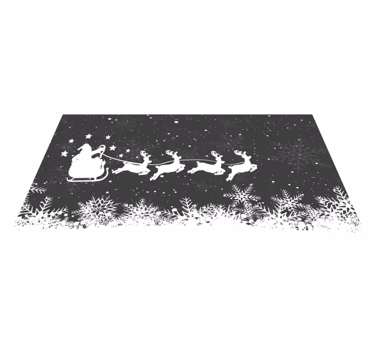 Santa's Sleigh Scene Christmas vinyl carpet - TenStickers