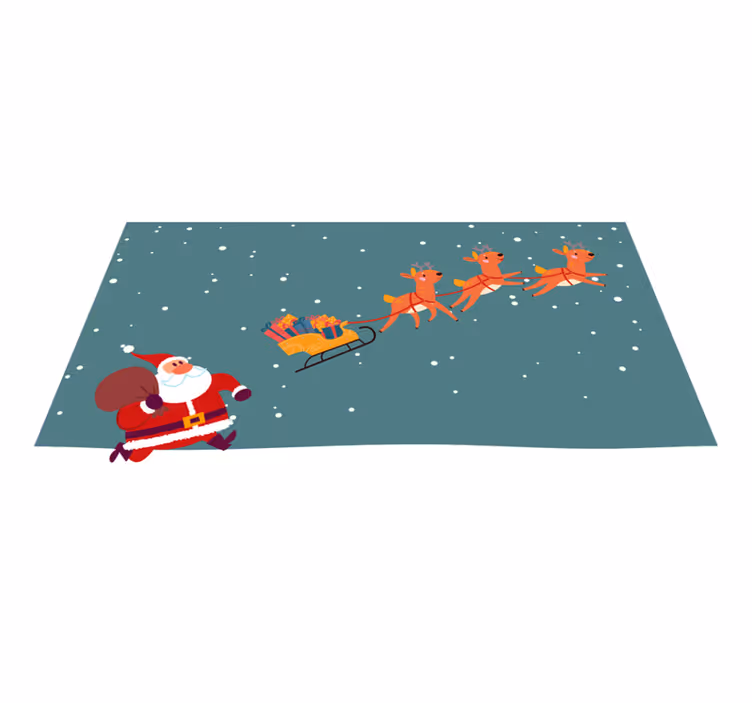 Santa's Sleigh Journey Christmas vinyl carpet - TenStickers