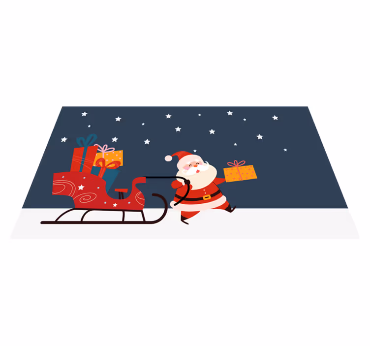 Santa's Cheerful sleigh Christmas vinyl carpet - TenStickers