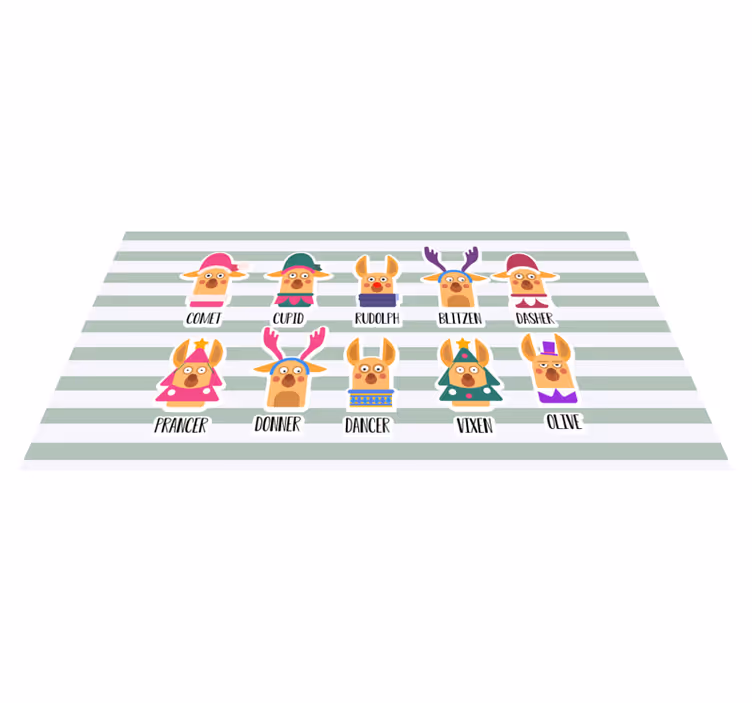 Reindeer Character Collection Christmas vinyl carpet - TenStickers