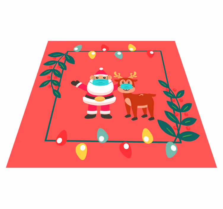 Santa Charm with mask Christmas vinyl carpet - TenStickers