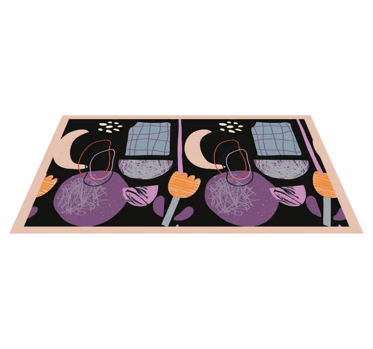 Night geometric elements modern vinyl carpet - TenStickers