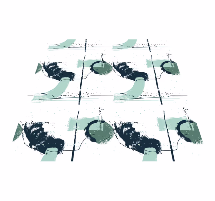 Abstract green strokes minimalist vinyl carpet - TenStickers