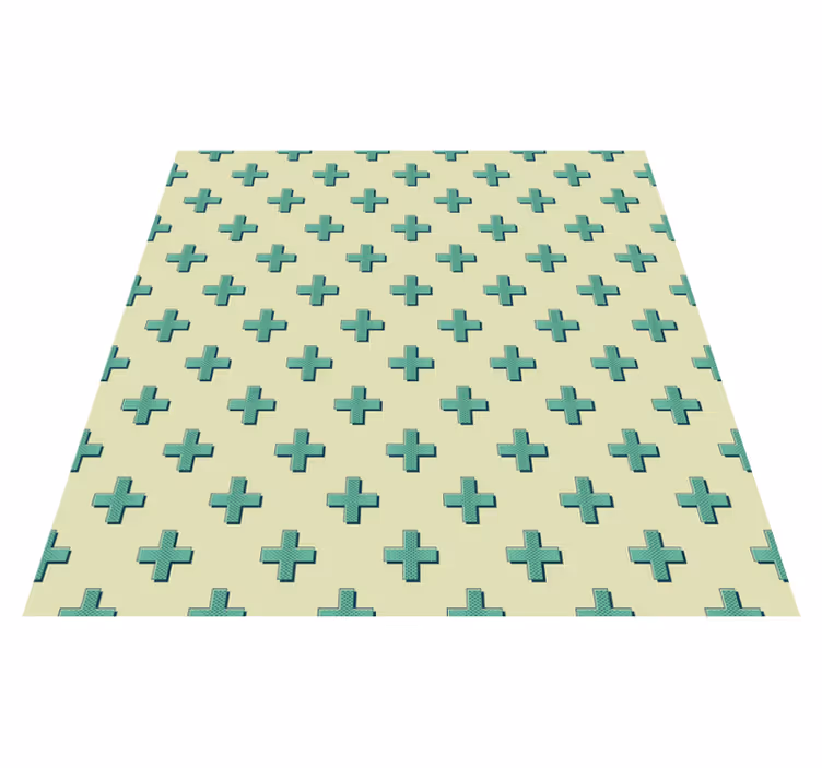 Mint Plus Shapes geometric vinyl carpet - TenStickers
