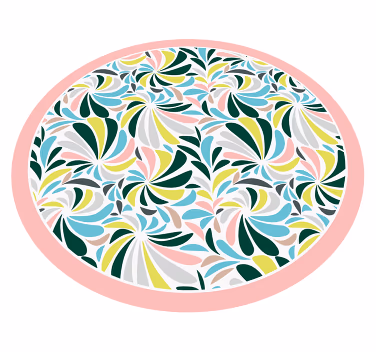 Colorful Floral Swirls nursery vinyl carpet - TenStickers