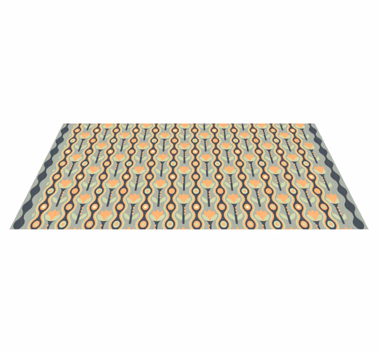 Stylized Floral Pattern teen vinyl carpet - TenStickers