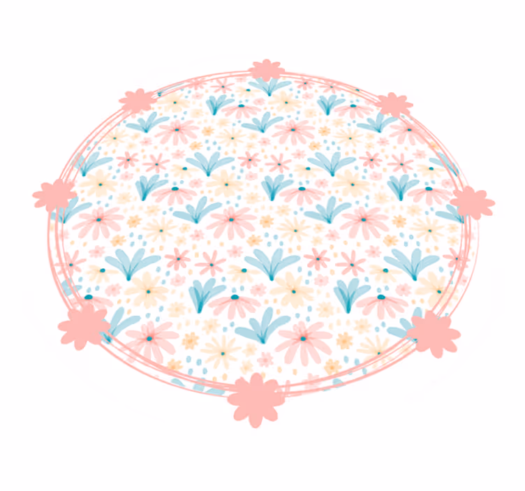 Gentle Bloom Motif floral vinyl carpet - TenStickers