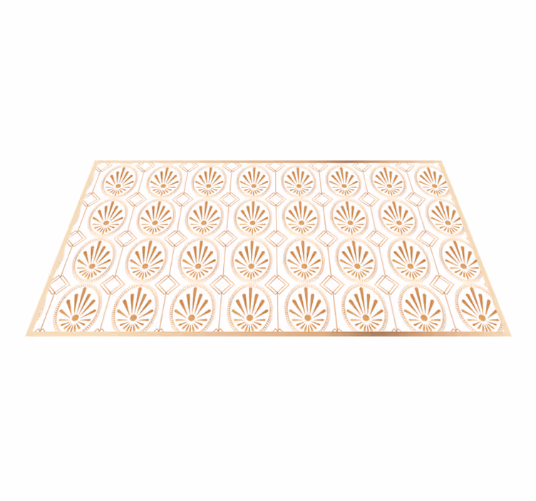 Sophisticated golden motif mosaic vinyl carpet - TenStickers