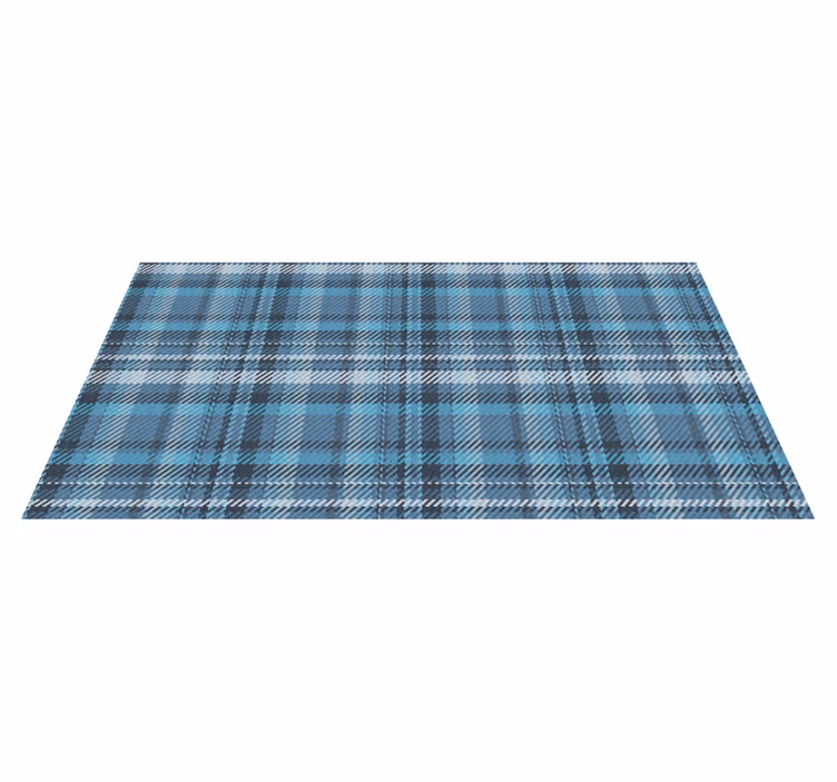 Plaid Patterned Blue striped vinyl carpet - TenStickers