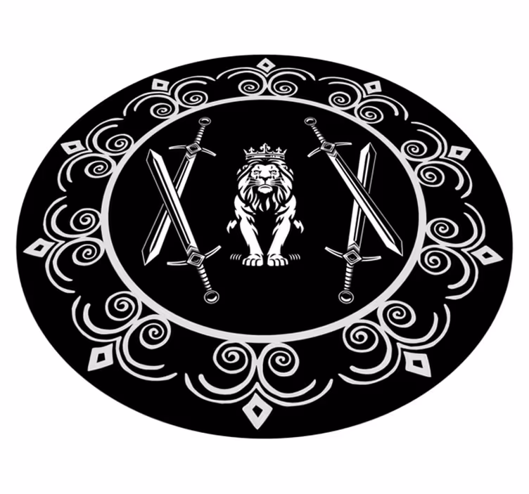 Majestic Lion Emblem circular vinyl carpet - TenStickers