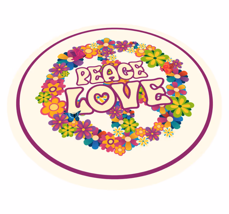 Peaceful Message floral vinyl carpet - TenStickers