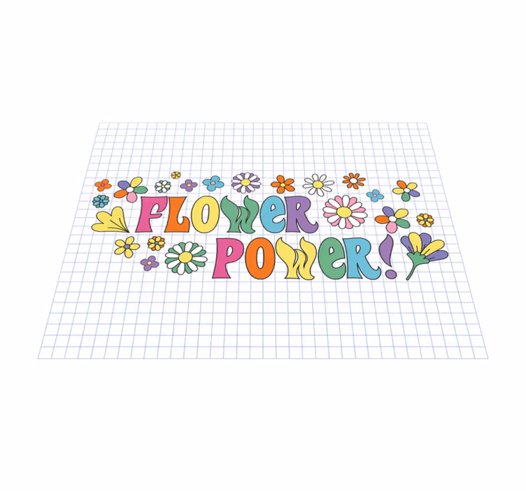 Flower Power Design floral vinyl carpet - TenStickers