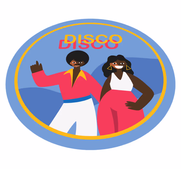 Stylish Disco Vibes circular vinyl carpet - TenStickers