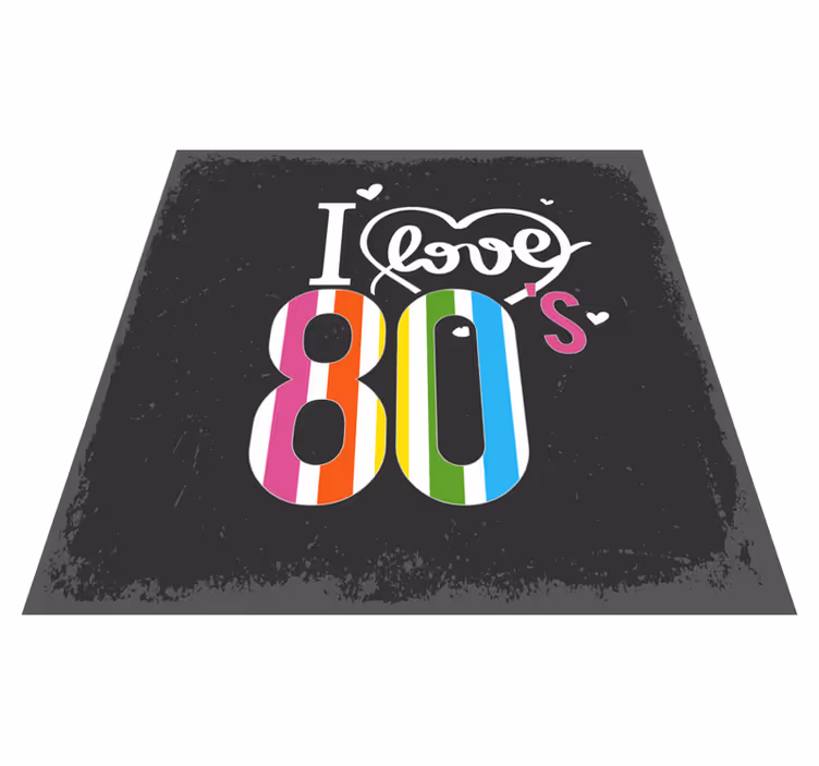 Retro 80's Love mosaic vinyl carpet - TenStickers