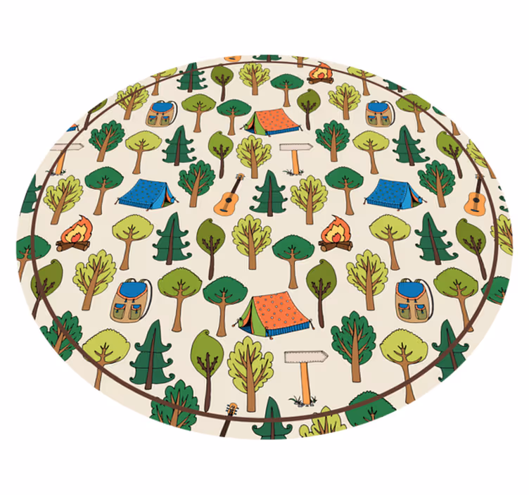 Camping adventure scene kids vinyl carpet - TenStickers