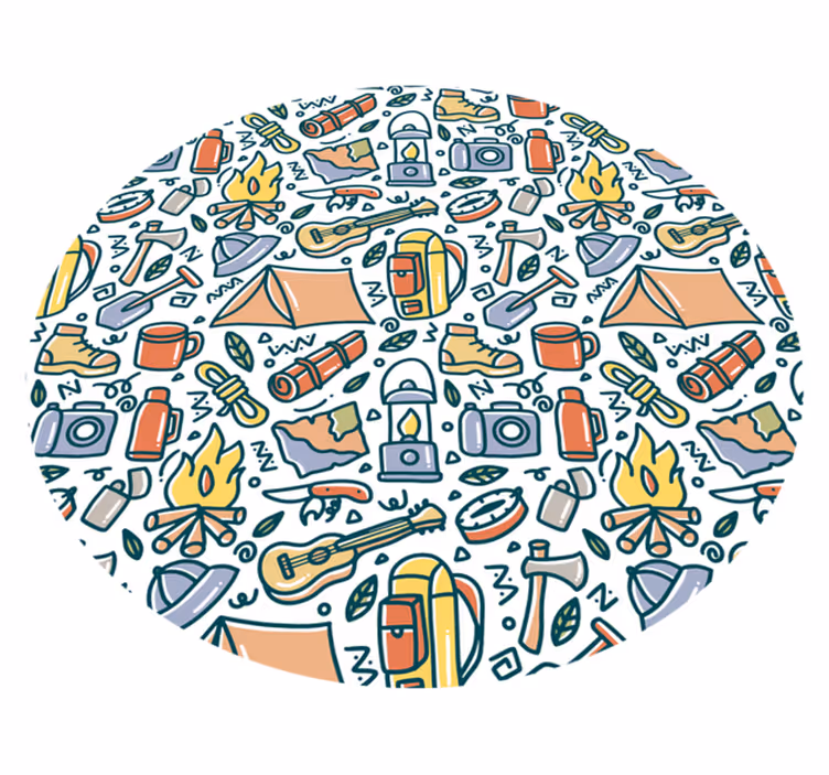 Camping Adventure Concept teen vinyl carpet - TenStickers