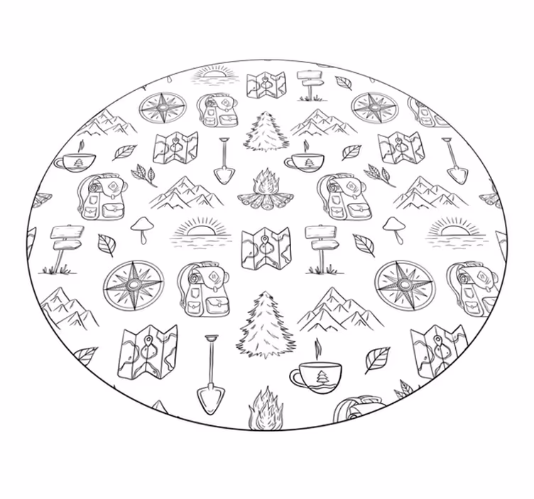 Camping Adventure Icons kids vinyl carpet - TenStickers