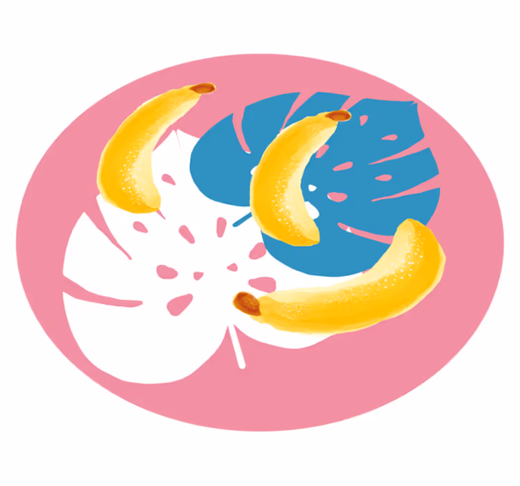 Tropical Banana Motif kitchen vinyl carpet - TenStickers
