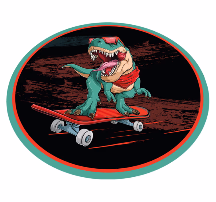 Cool Skateboarding Dinosaur teen vinyl carpet - TenStickers